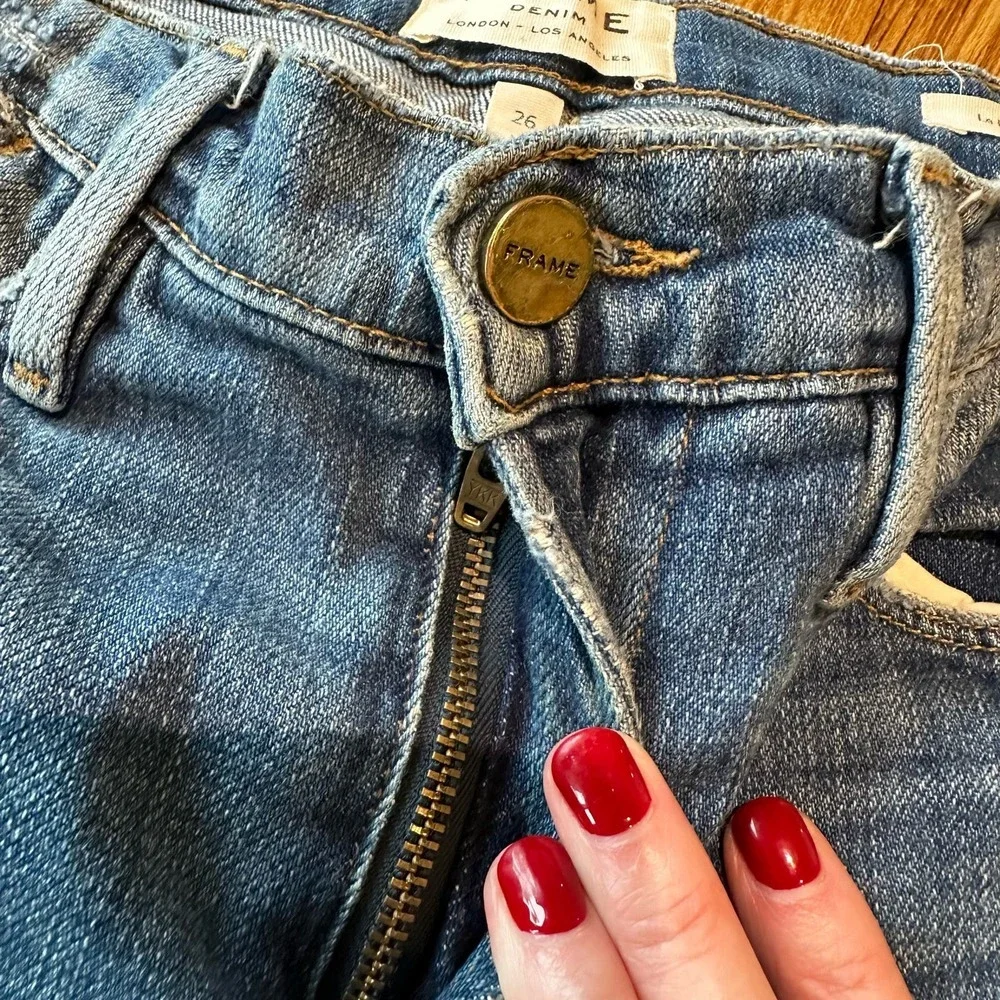 Frame Women’s Le High Straight Leg‎ Merriweather Distressed Denim Jeans
